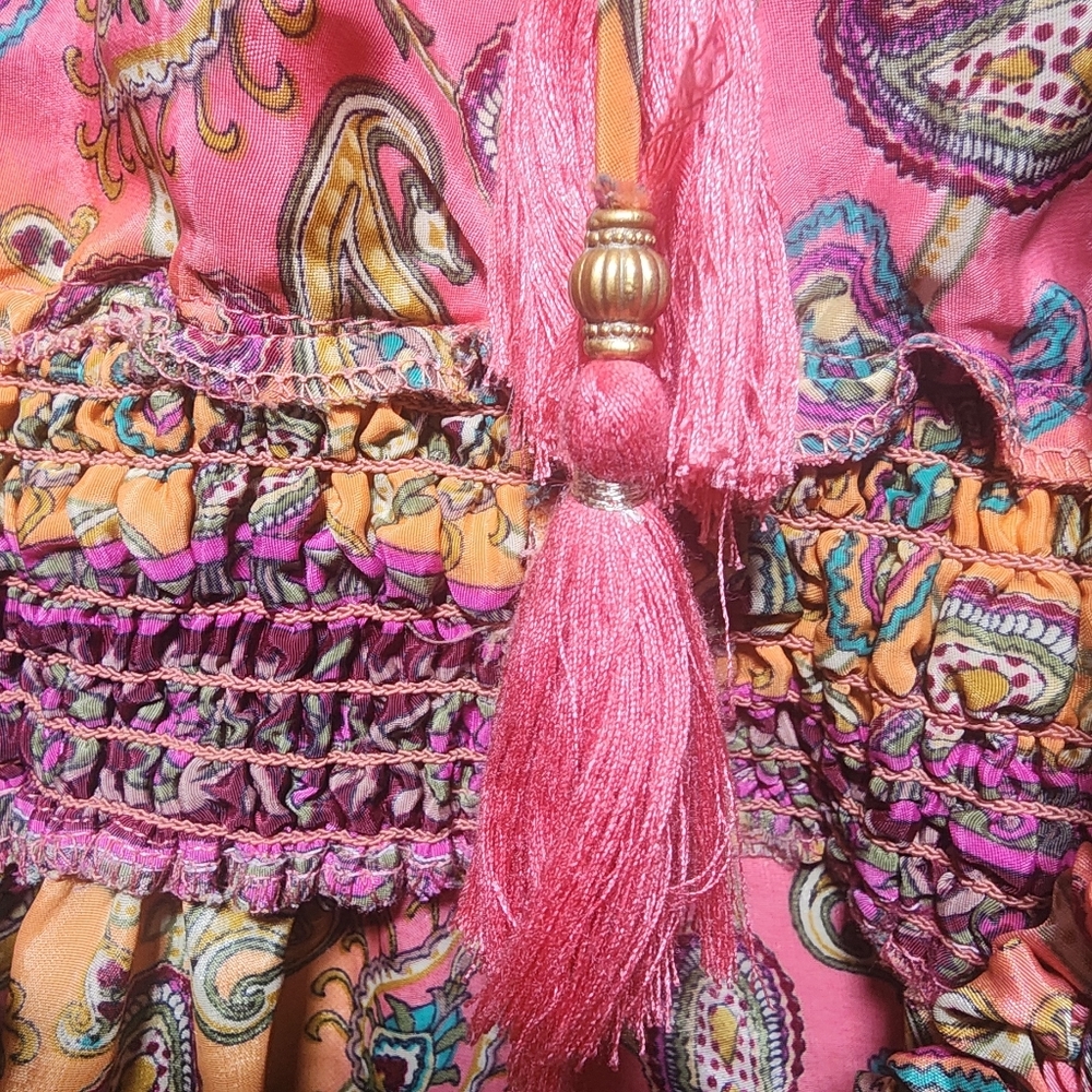 Zury Boho Paisley Silk-Blend Dress – Free Size – Made in India - Picture 10 of 10